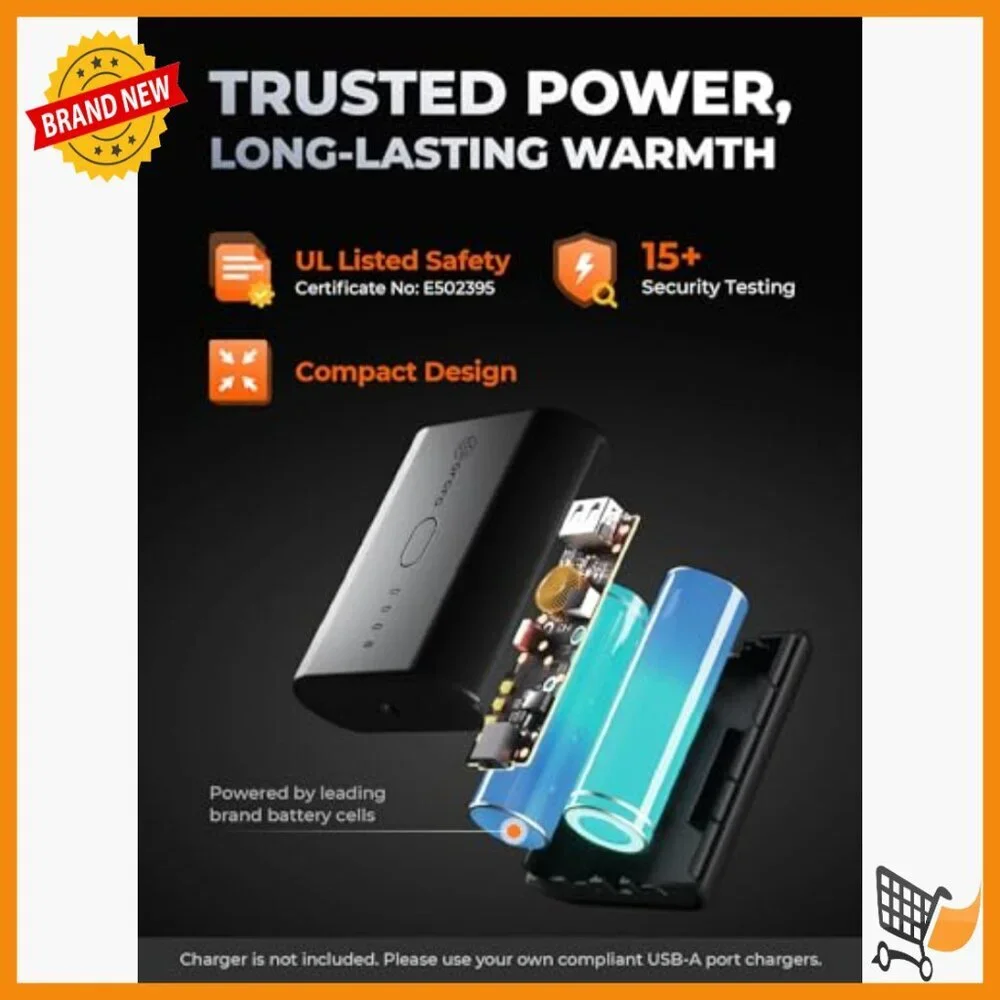 Heated Fleece Vest with Battery, 4-Zone Warming, Machine Washable, Regular Fit